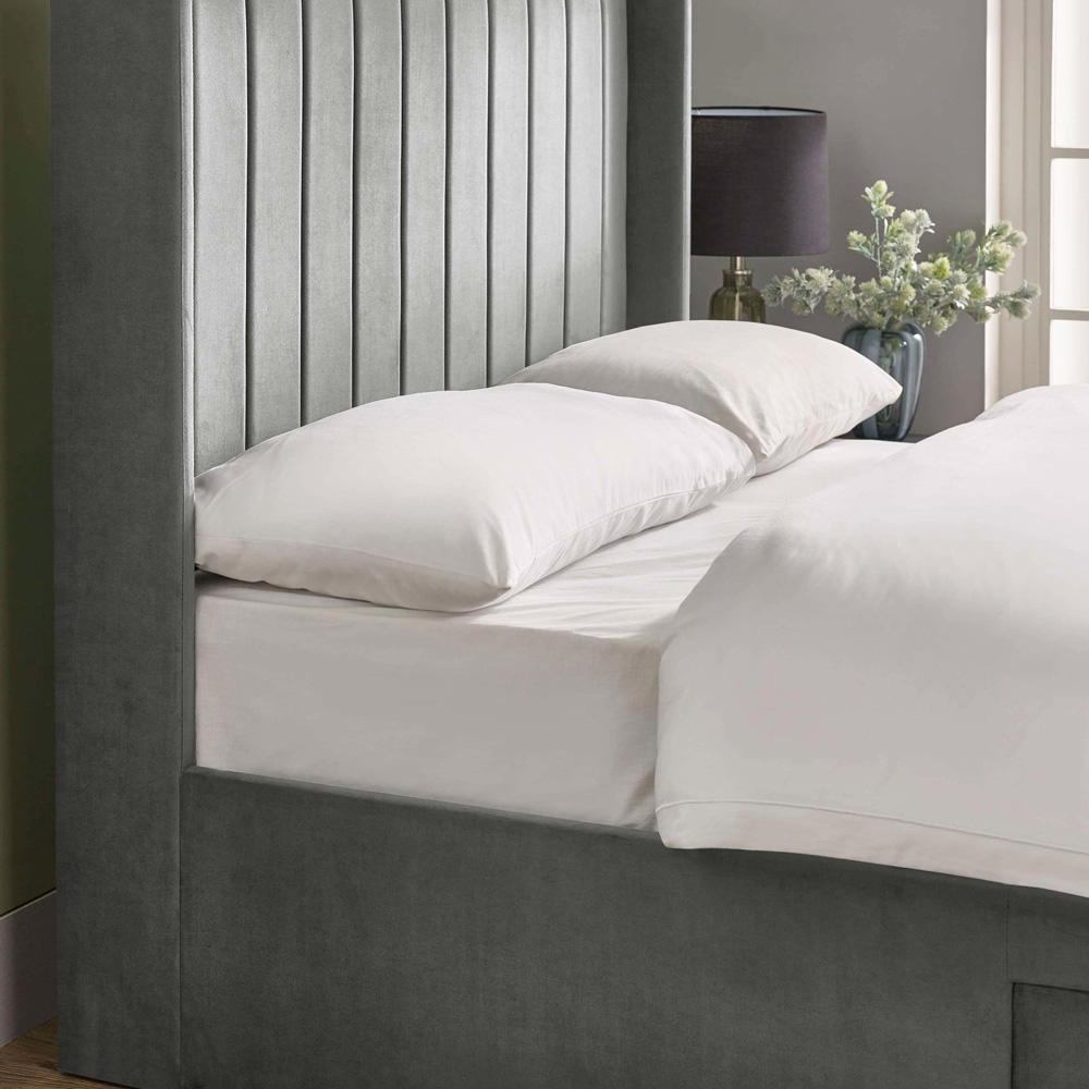 Julian Bowen Leila Steel Grey Double Bed with Dual Storage Door Image 8