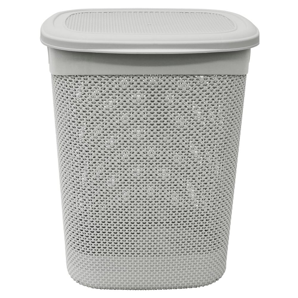 JVL Droplette Grey Laundry Basket 52L Image 3