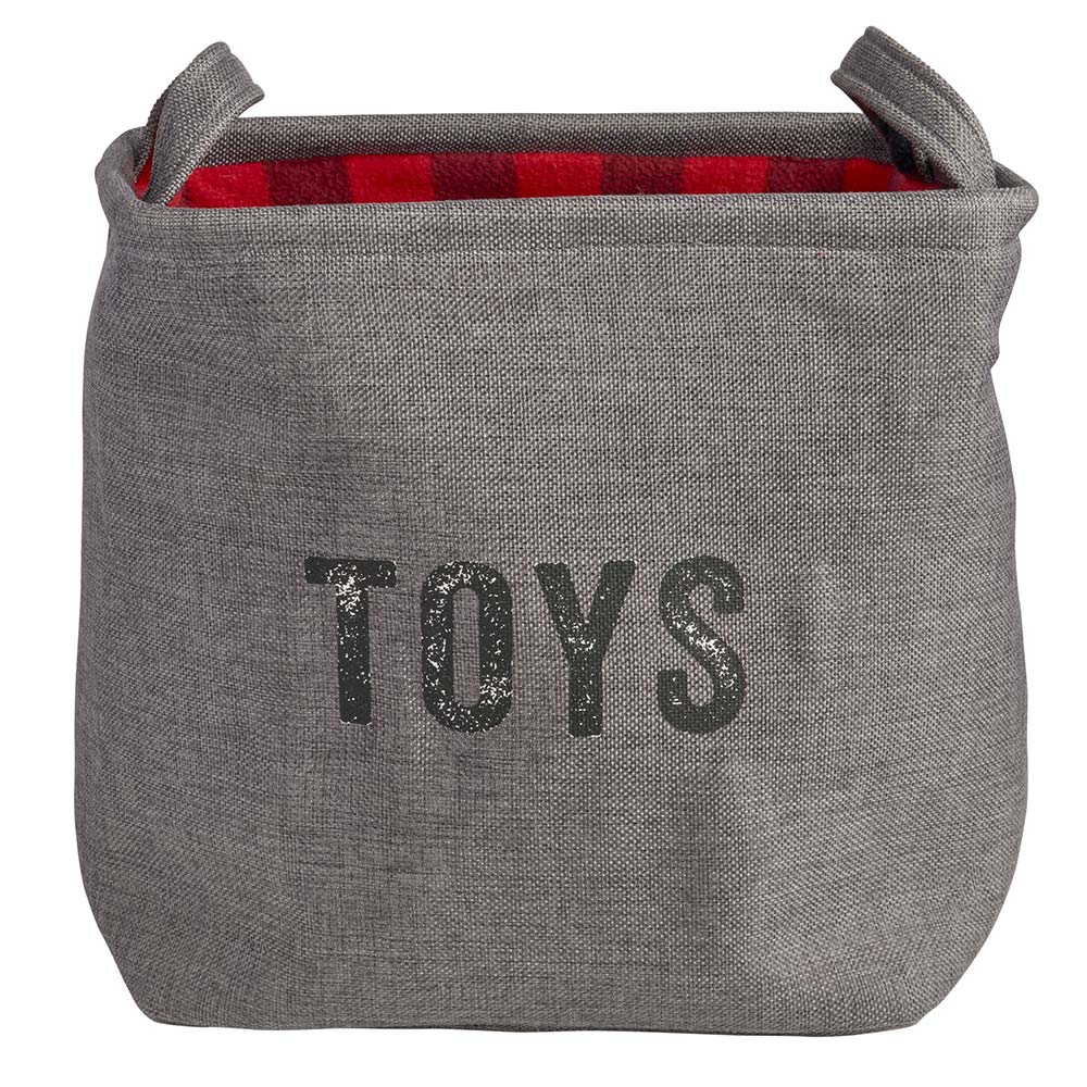 Rosewood Grey Pet Toy Storage Basket Image 1