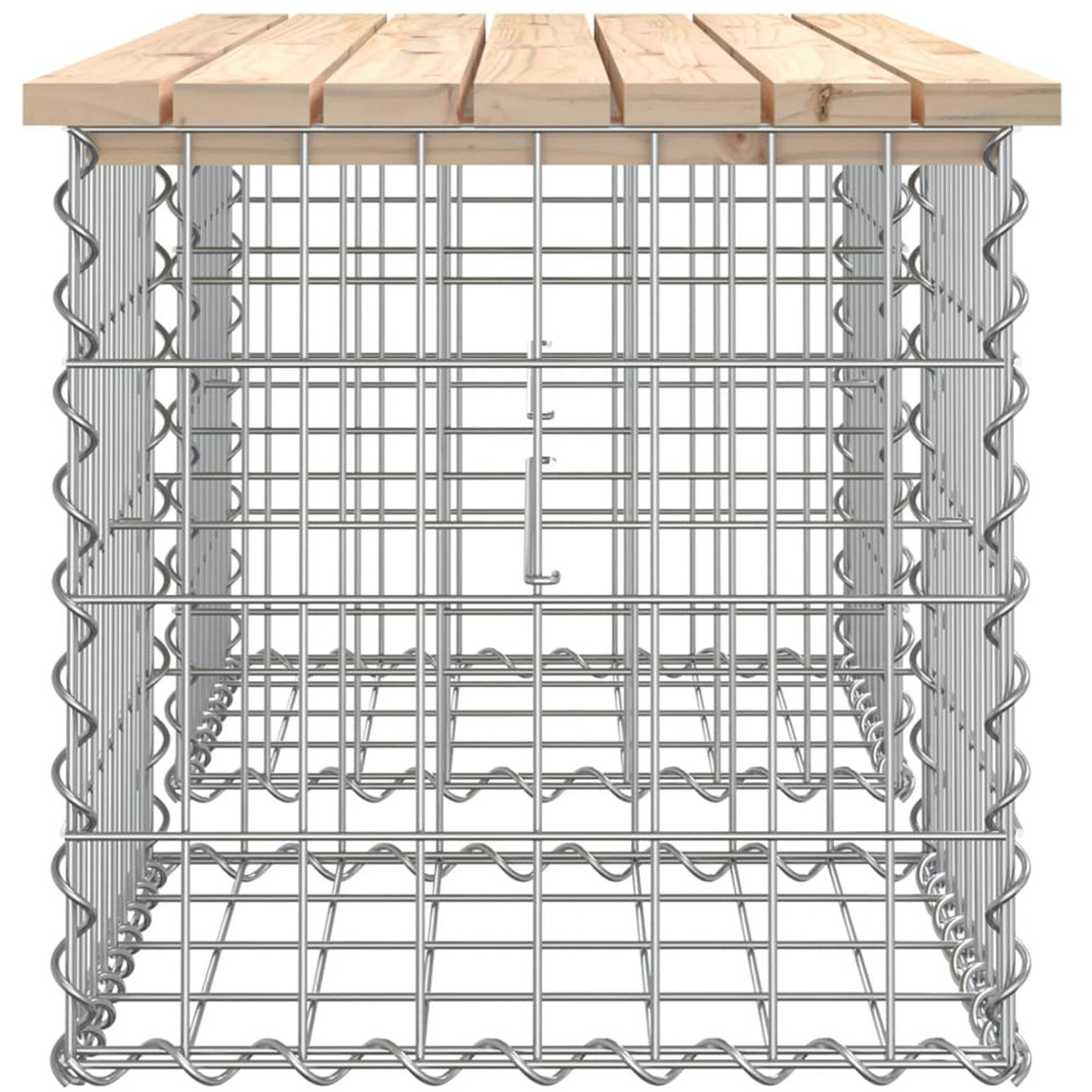 vidaXL Natural Solid Pine Wood Gabion Design Garden Bench 44 x 103 x 42cm Image 3