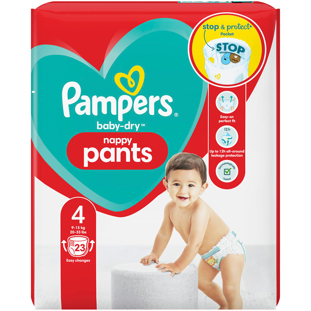 Pampers Baby Dry Nappy Pants Size 4 x 23 Pack Image 2