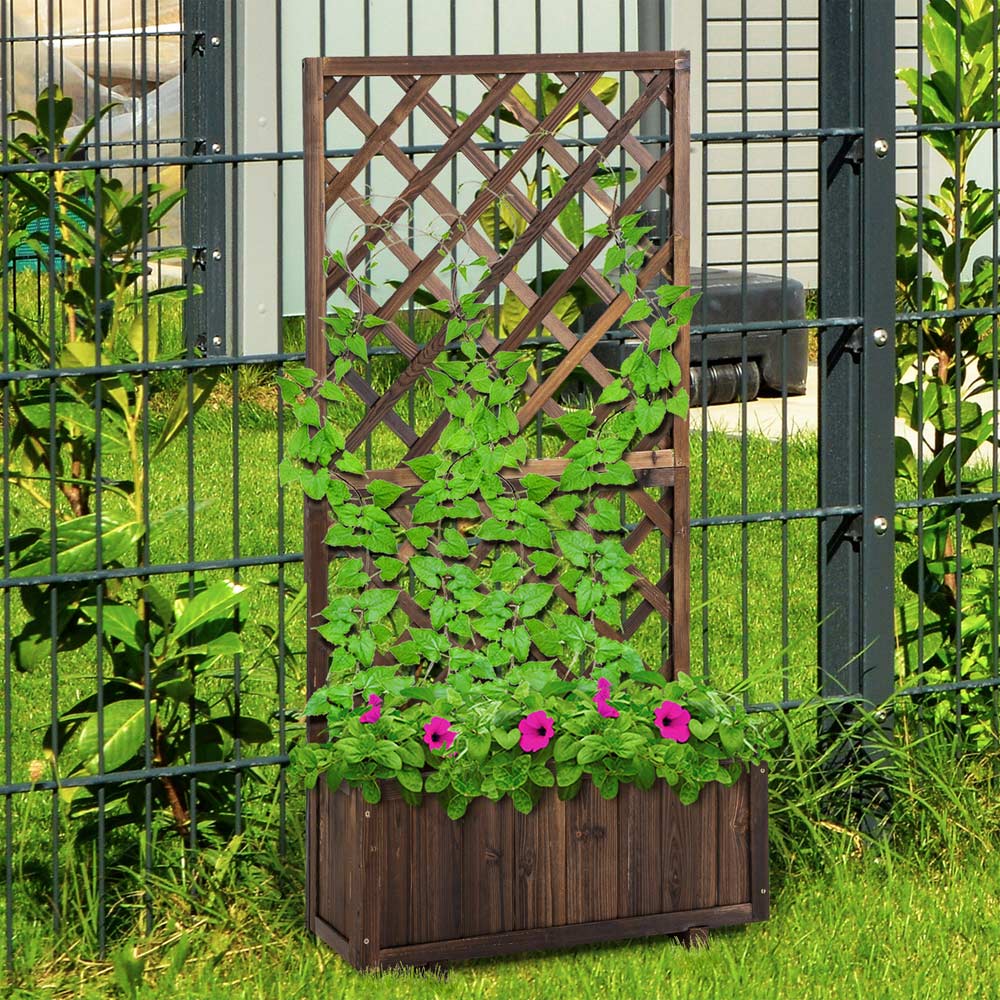 Outsunny Garden Planter Topped Trellis Image 2