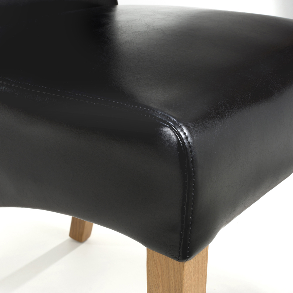 Kenton Set of 2 Black Bonded Leather Dining Chairs Image 5