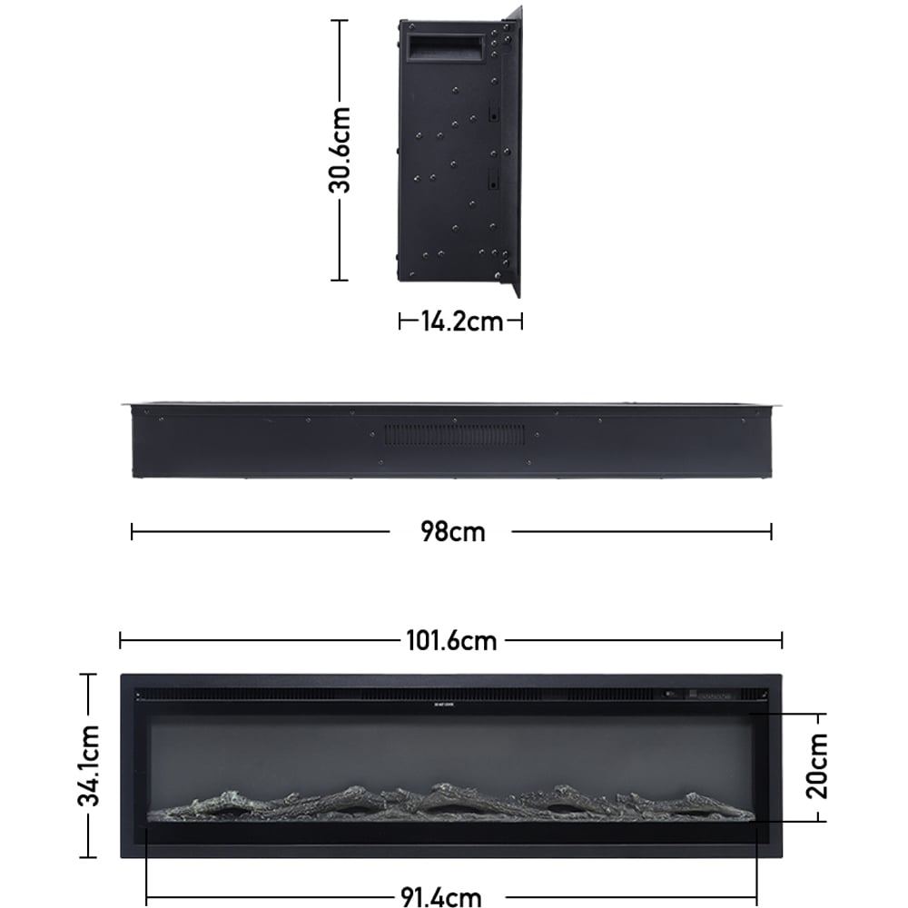 Living and Home 12 Flame Colours Electric Fireplace 40 Inch 1500W Image 9