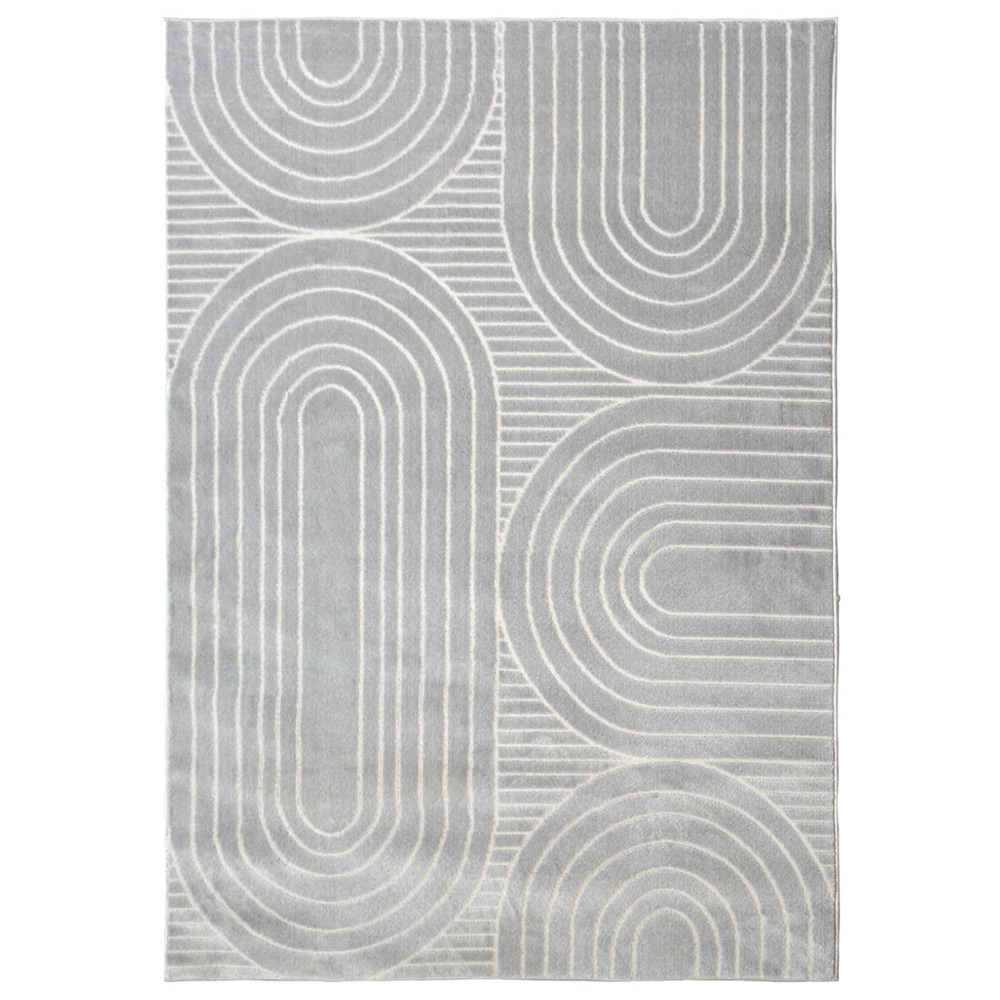 Homemaker Grey Abstract Oval Rug 120 x 170cm Image 1