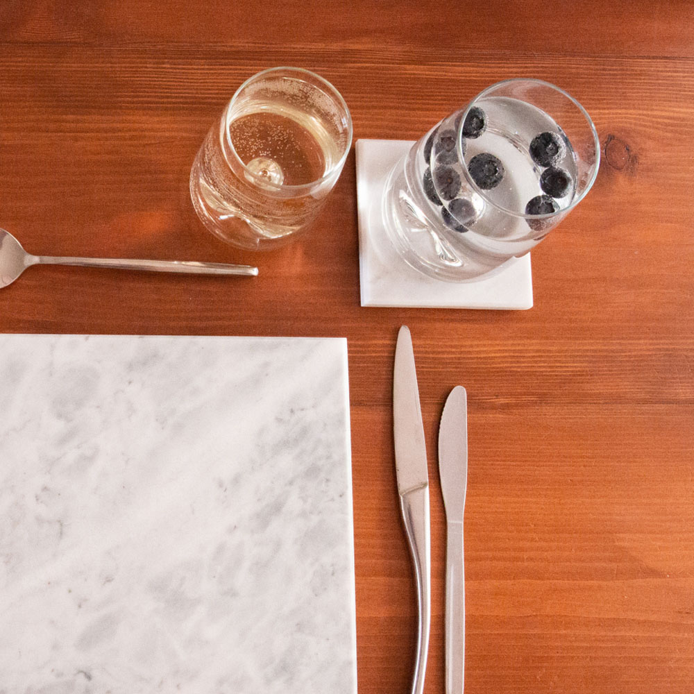 Argon Tableware 12 Piece White Placemat and Square Coaster Set Image 4
