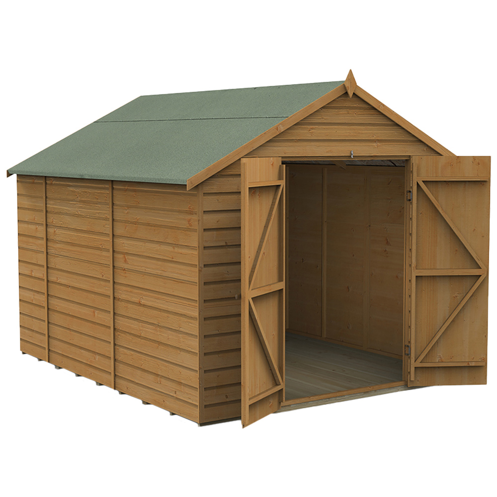 Forest Garden 8 x 10ft Double Door Shiplap Dip Treated Apex Shed Image 2