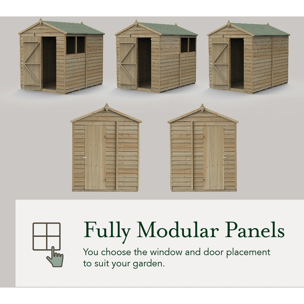 Forest Garden 4LIFE 8 x 6ft Single Door 2 Windows Pent Shed Image 8