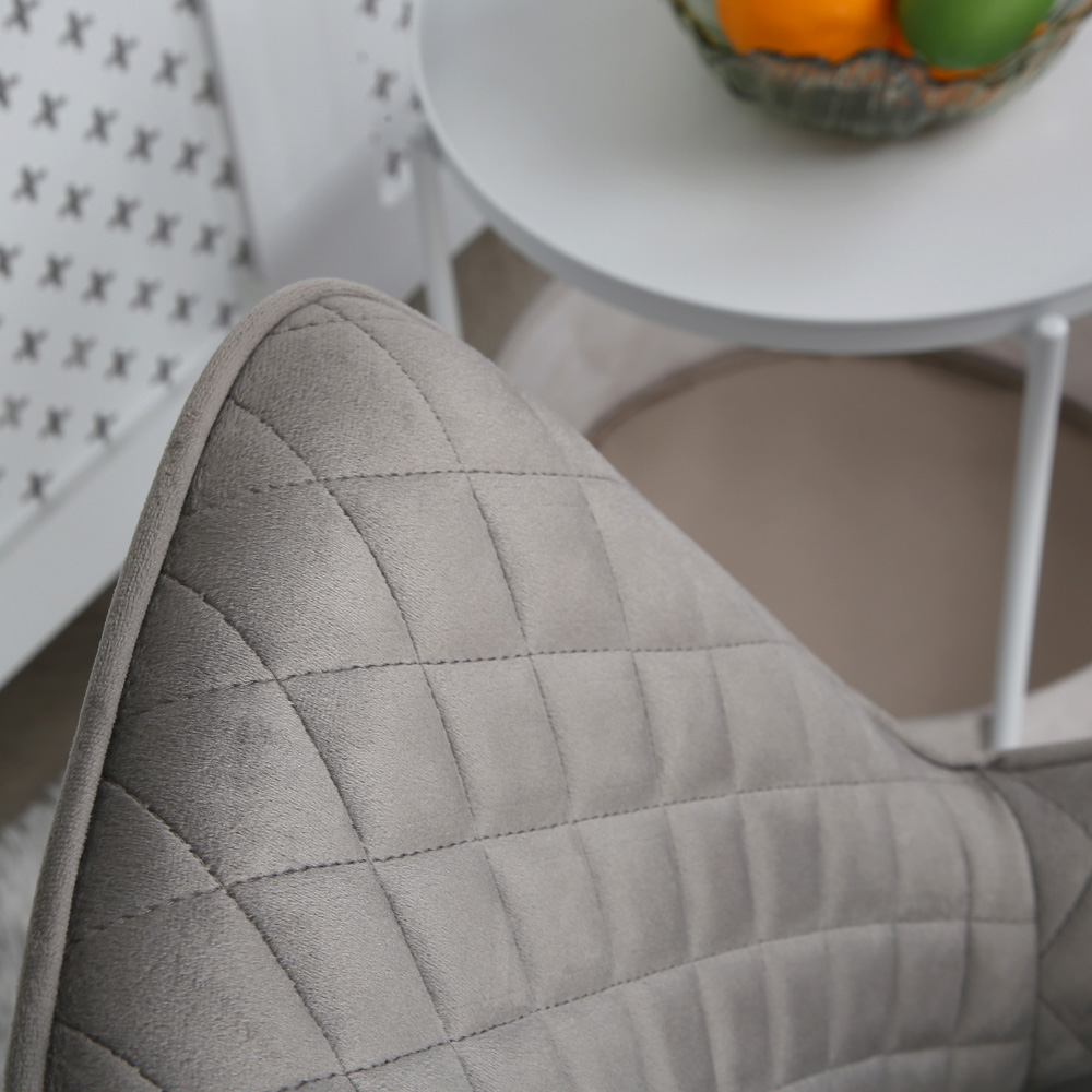Home Garden Direct Hamilton Set of 2 Grey Velvet Dining Chairs Image 5