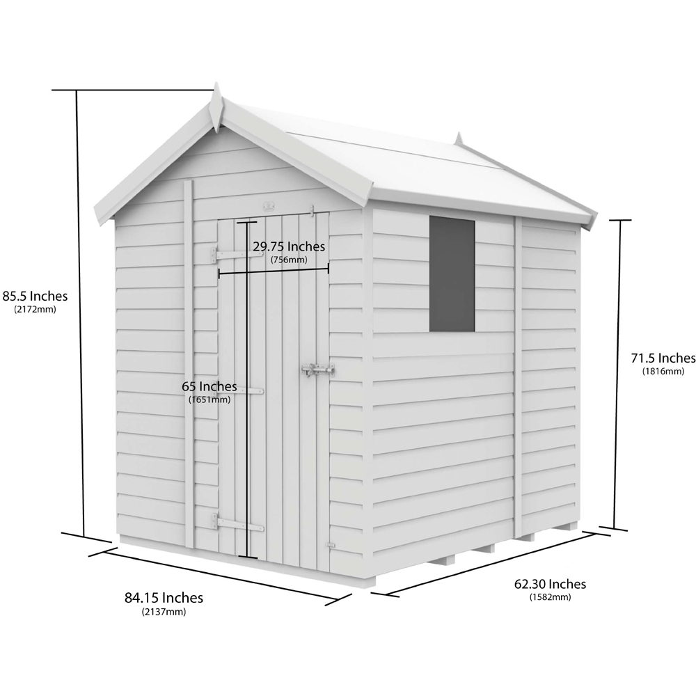 DIY Sheds 7 x 5ft Tongue and Groove Timber Apex Security Garden Shed Image 9