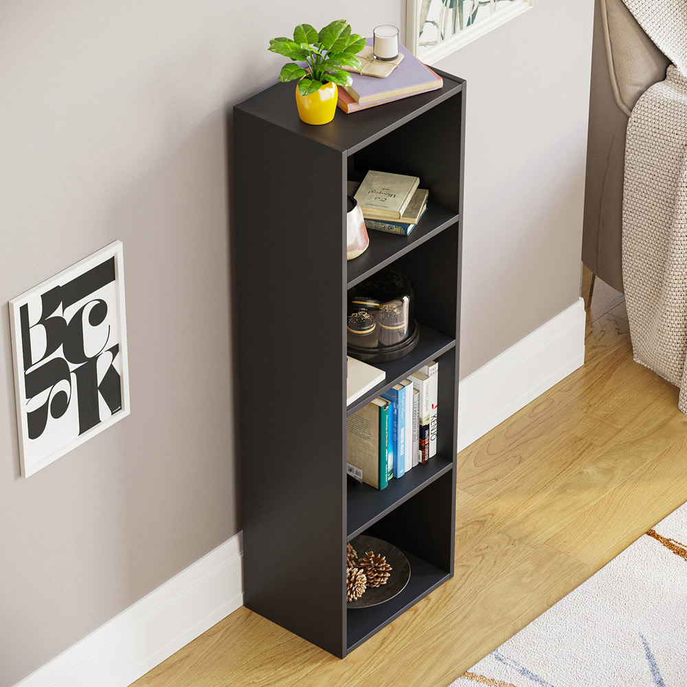 Vida Designs Oxford 4 Shelf Black Bookcase Image 4