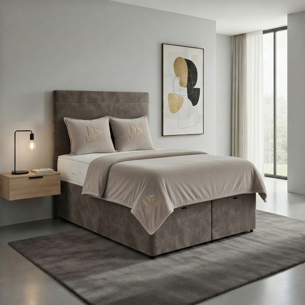 DS Living Muse King Size Grey Divan Bed Image 3