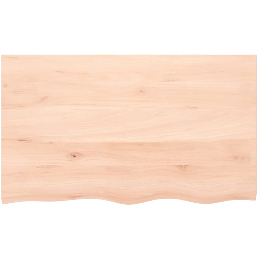 vidaXL 100cm Natural Untreated Solid Oak Wood Floating Wall Shelf Image 3