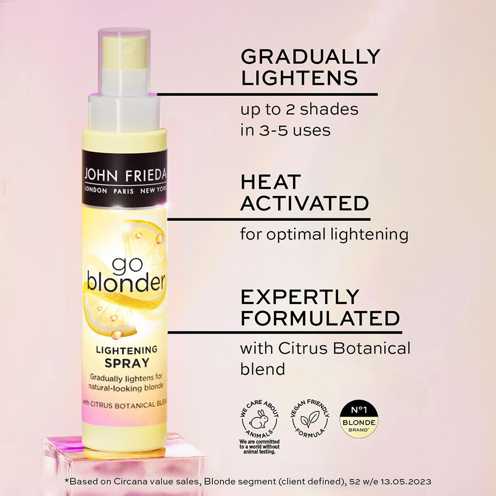 John Frieda Go Blonder Healthier-Looking Blonde Hair Lightening Spray 100ml 3 Pack Image 4