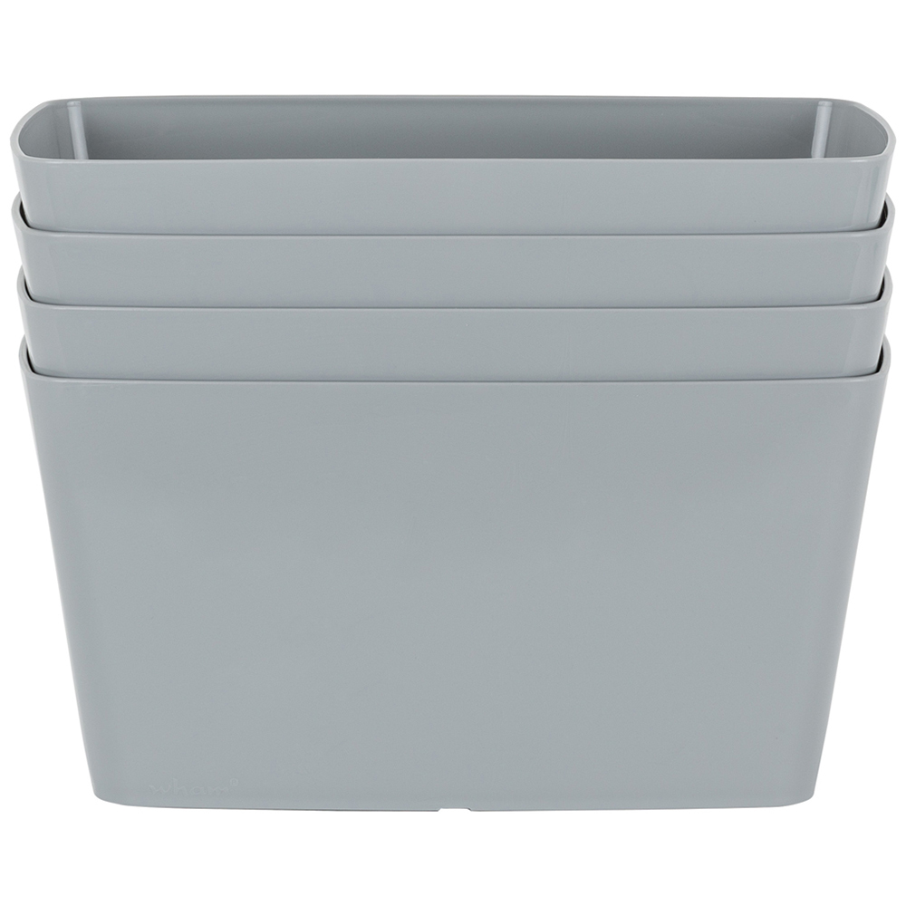 Wham Studio Cool Grey Rectangular Plastic Trough 30cm 4 Pack Image 1