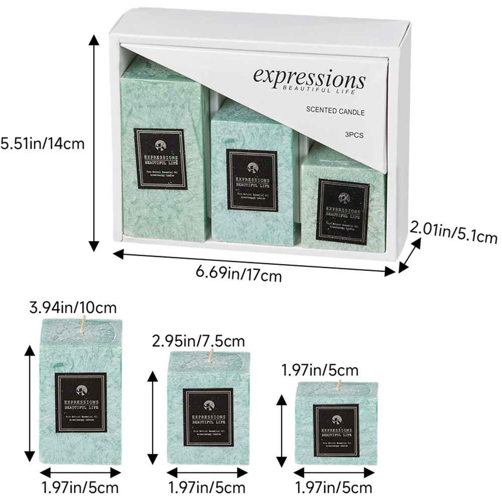 Living and Home Green Lime Basil Scented Candle Set of 3 Image 7
