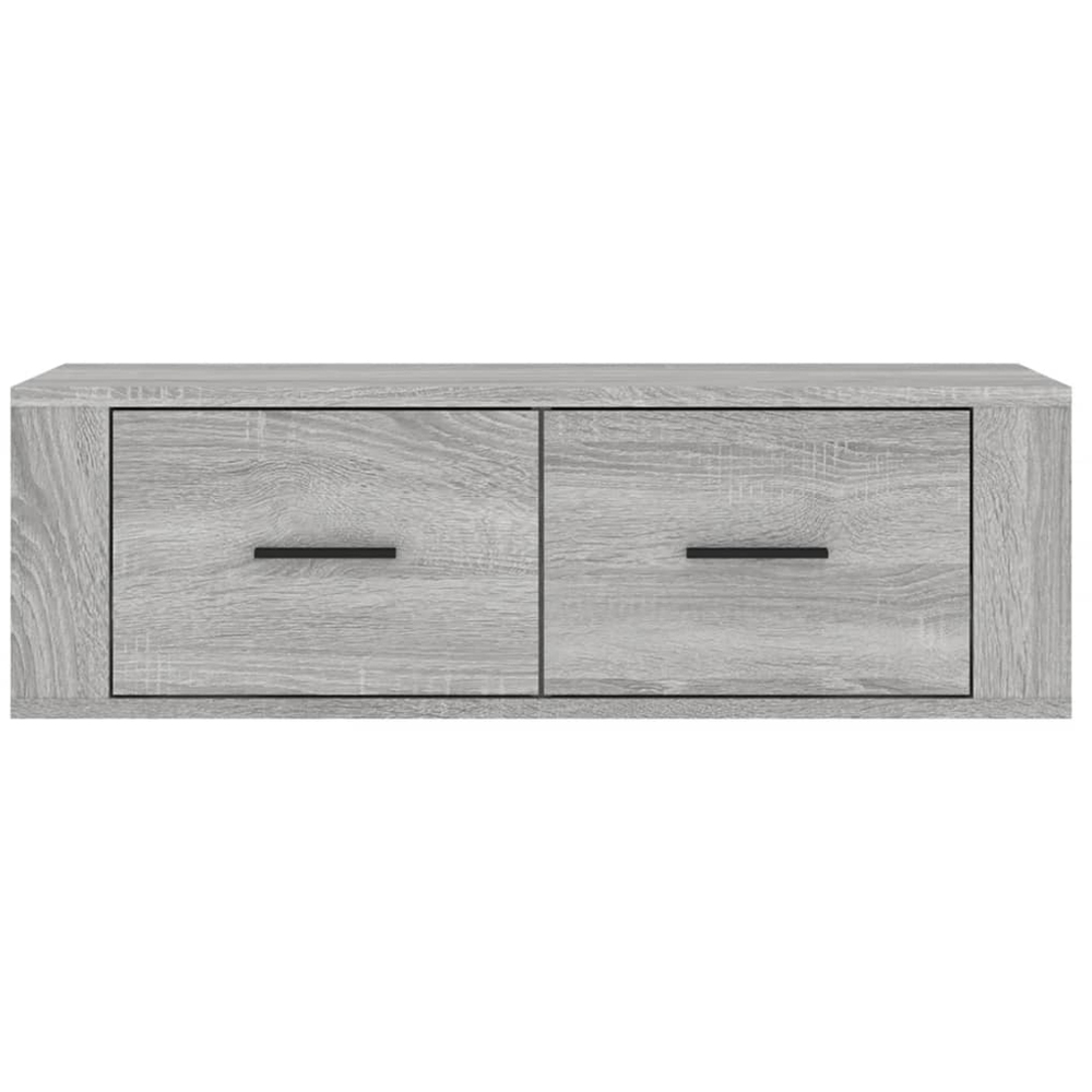 vidaXL 2 Drawer Grey Sonoma Wall Mounted Hanging TV Cabinet Image 4