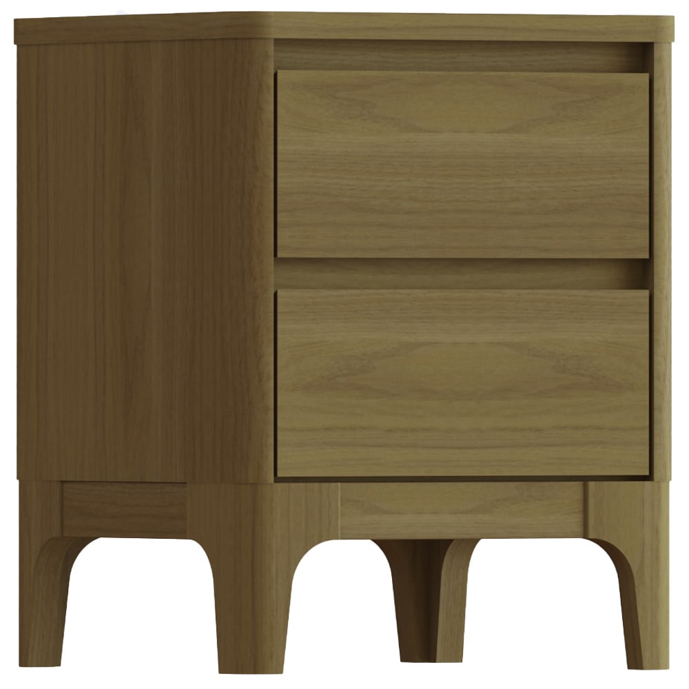 Royalcraft Norsk Toppan 2 Drawer Oak Bedside Table Image 2