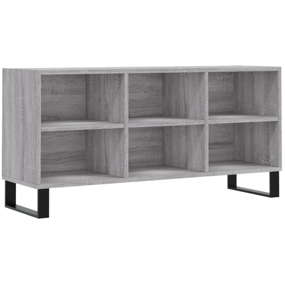 vidaXL 6 Shelf Grey Sonoma TV Cabinet Image 2