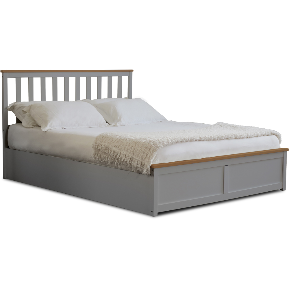 Comfy Living Small Double Grey Gas Lift Ottoman Bed Image 2