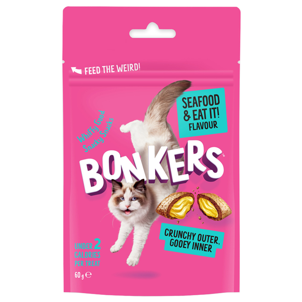 Bonkers Seafood Flavour Cat Treats 60g Image 1