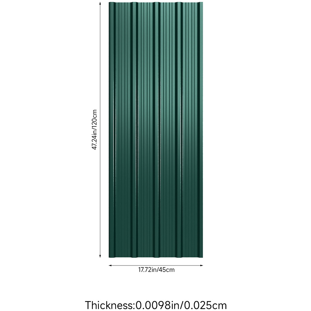 Living and Home 120 x 45cm Dark Green Galvanised Steel Roofing Sheet 12 Pack Image 7