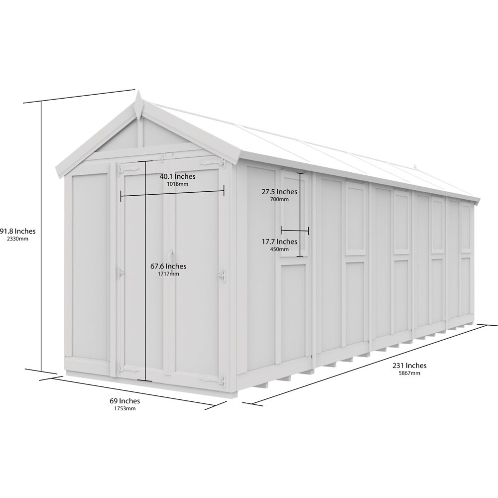 DIY Sheds Pressure Treated Tongue and Groove Timber and Glass 6 x 20ft Greenhouse Image 6