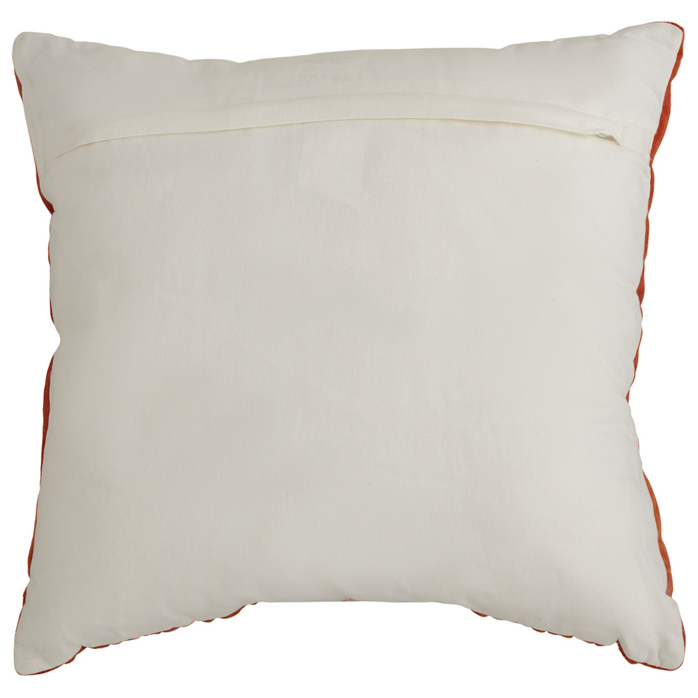Wilko Orange Pleated Velvet Cushion 43 x 43cm Image 4