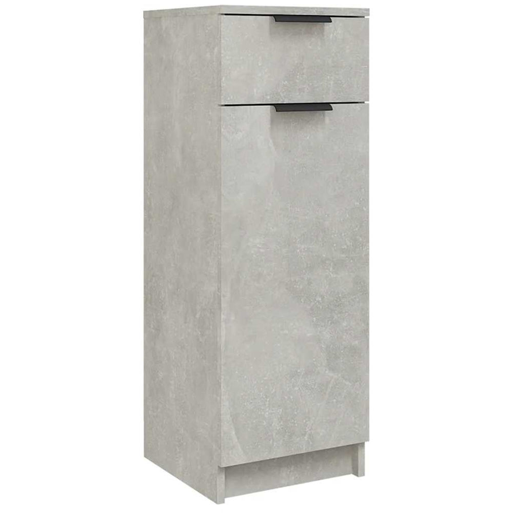 vidaXL Single Door Single Drawer Concrete Grey Narrow Bathroom Cabinet Image 2