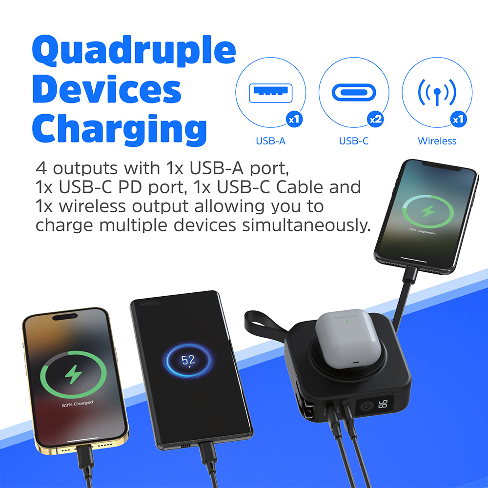 Energizer Magnetic Black QI Wireless Power Bank with AC Mains 10000mAh Image 5