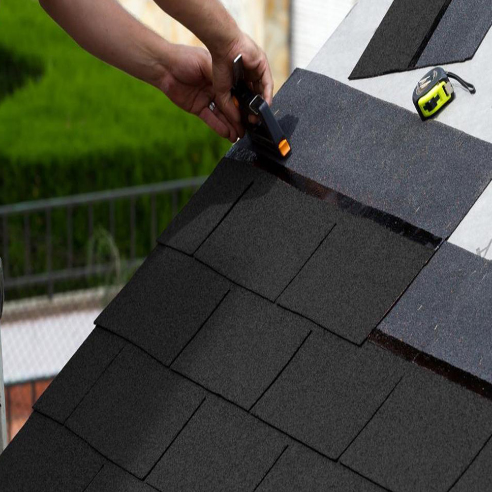 Living And Home Black Self-Adhesive Asphalt Shingles Bitumen Roofing 330 x 1000cm Image 3
