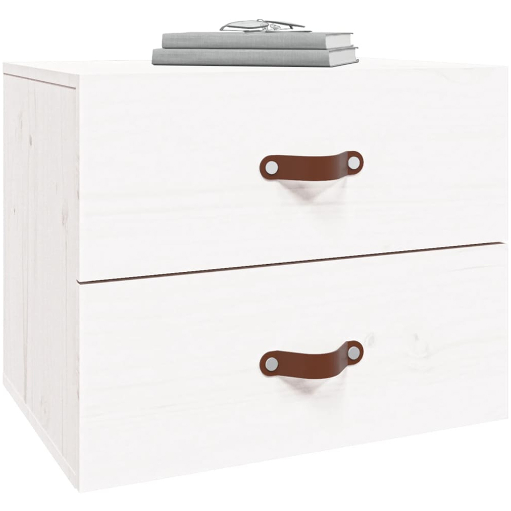 vidaXL 2 Drawer Wall Mounted Bedside Cabinet Image 3