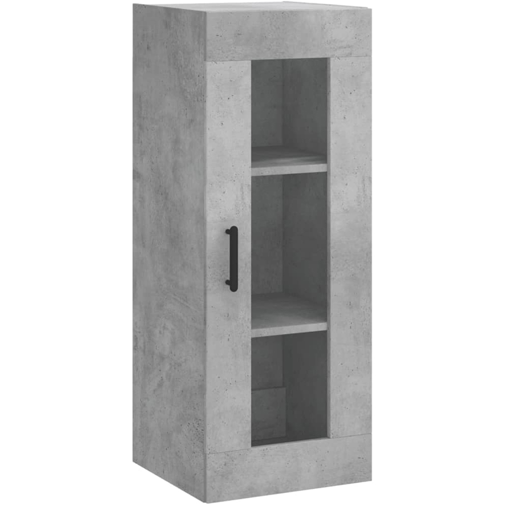 vidaXL Single Glass Door 3 Shelf Concrete Grey Highboard Image 5