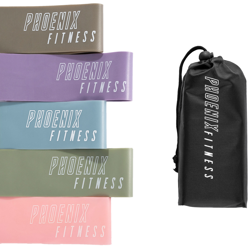 Phoenix Fitness Pastel Resistance Band 5 Pack Image 3