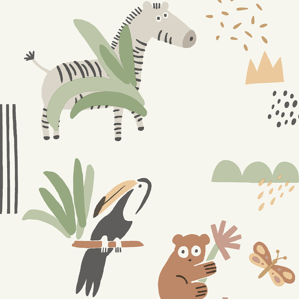 Holden Decor Abstract Animals Sage Beige Wallpaper Image 3