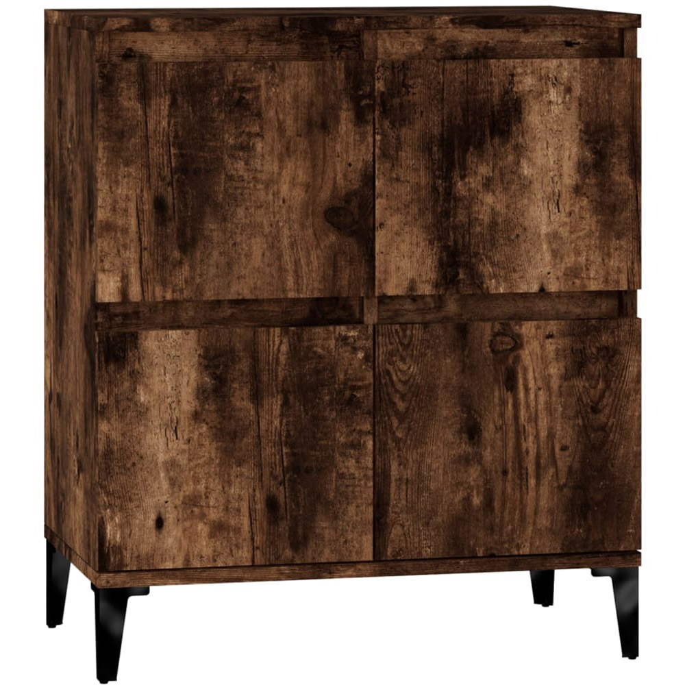 vidaXL 4 Door Smoked Oak Square Sideboard Image 2