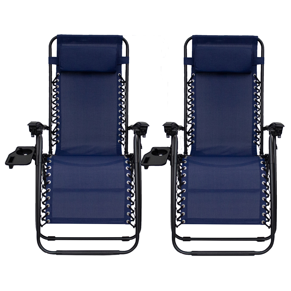 Royalcraft Set of 2 Blue Zero Gravity Relaxer Chairs Image 3