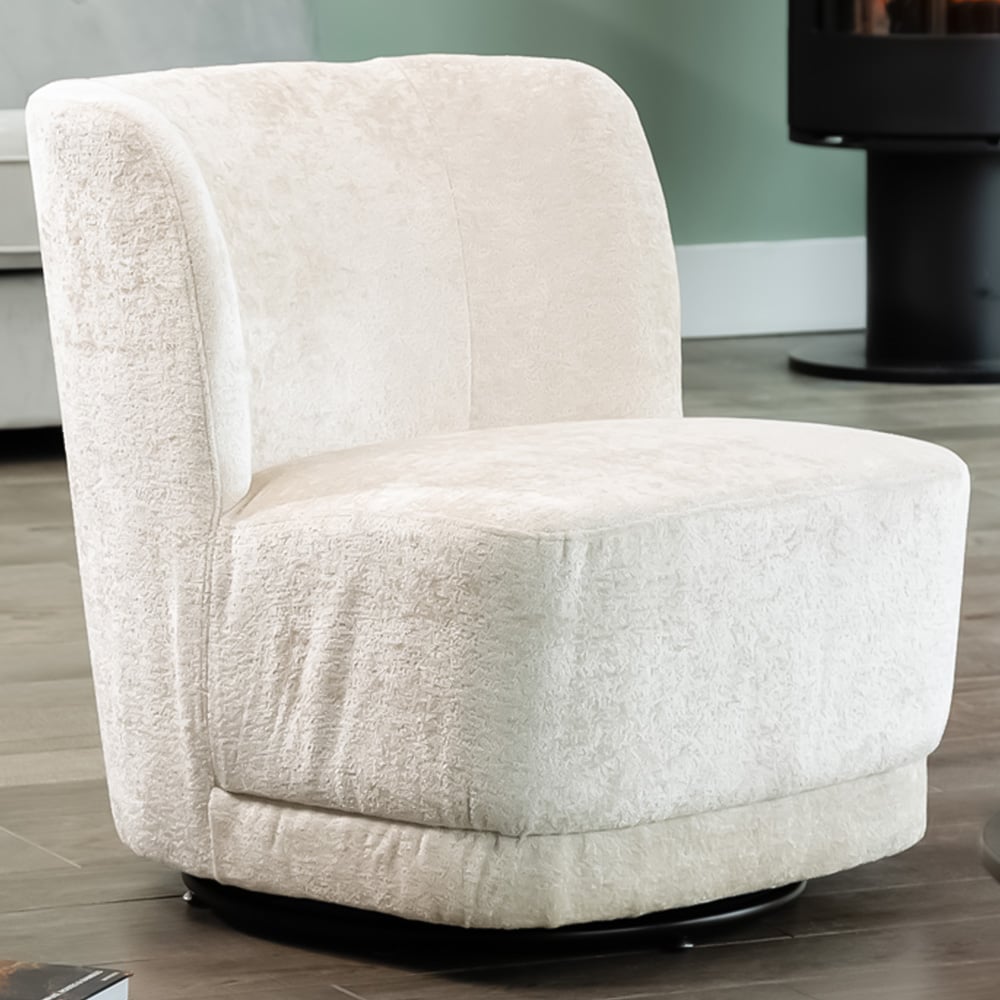 Artemis Home Camarillo Taupe Fabric Swivel Base Accent Chair Image 1
