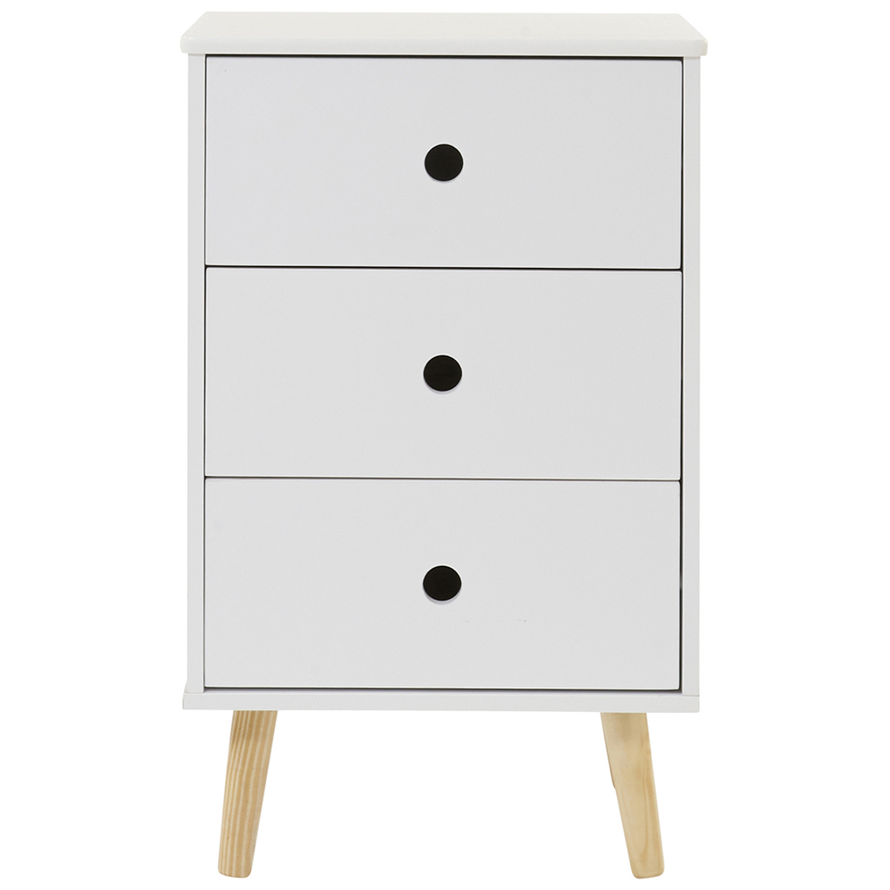 Liberty House Toys 3 Drawer White and Wood Kids Storage Cabinet Image 3