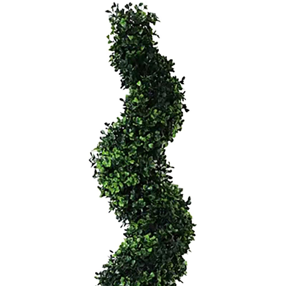 Leaf Natural Boxwood Spiral Topiary Artificial Tree in Pot 4ft Image 4