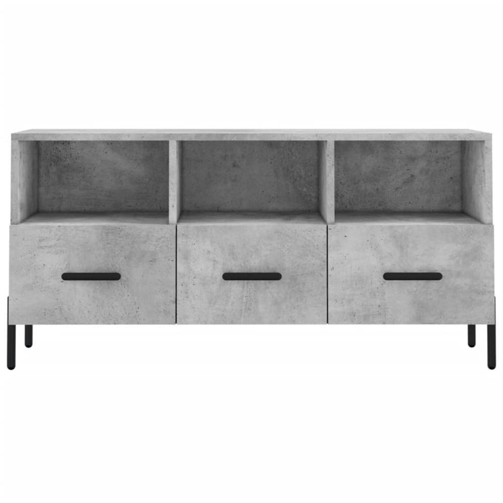vidaXL 3 Drawer 3 Shelf Concrete Grey TV Cabinet Image 5