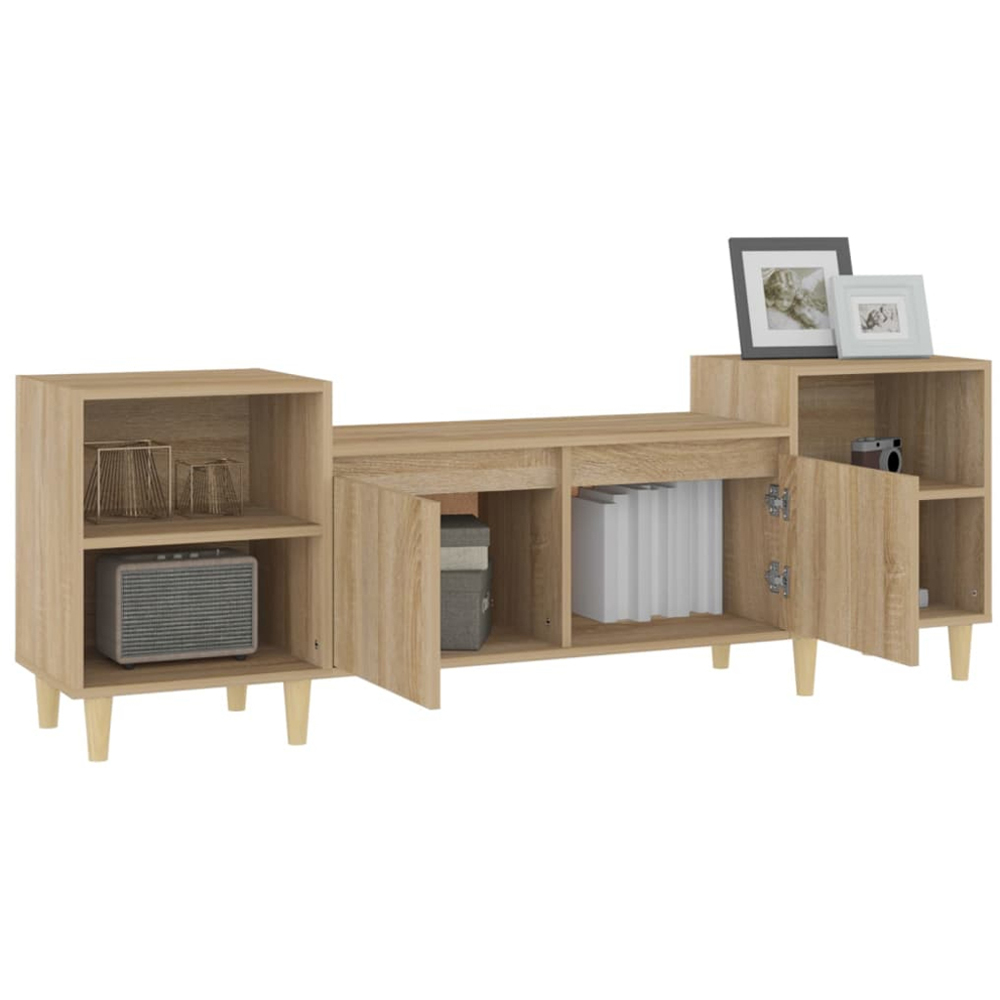 vidaXL 2 Door 4 Shelf Sonoma Oak TV Cabinet Image 5
