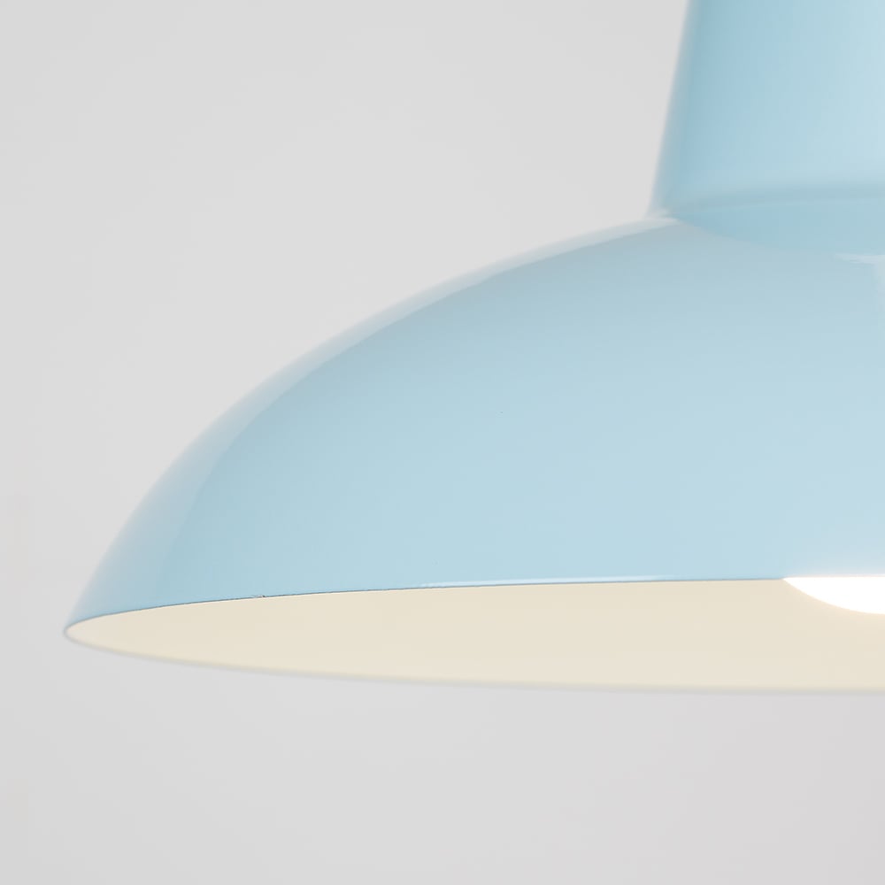 ValueLights Civic Cornflower Blue Retro Pendant Light Shade Image 6