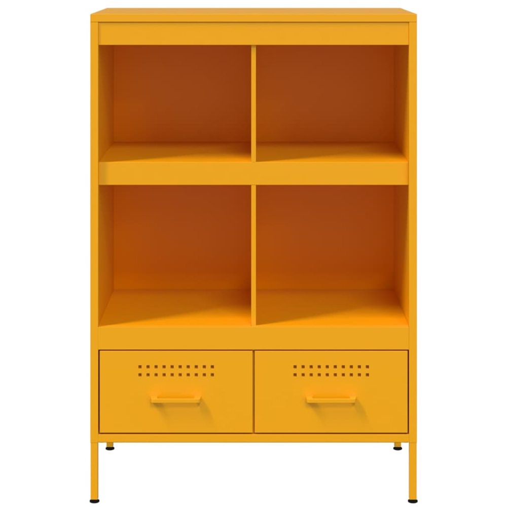 vidaXL 2 Drawer 4 Shelf Yellow Highboard Image 6
