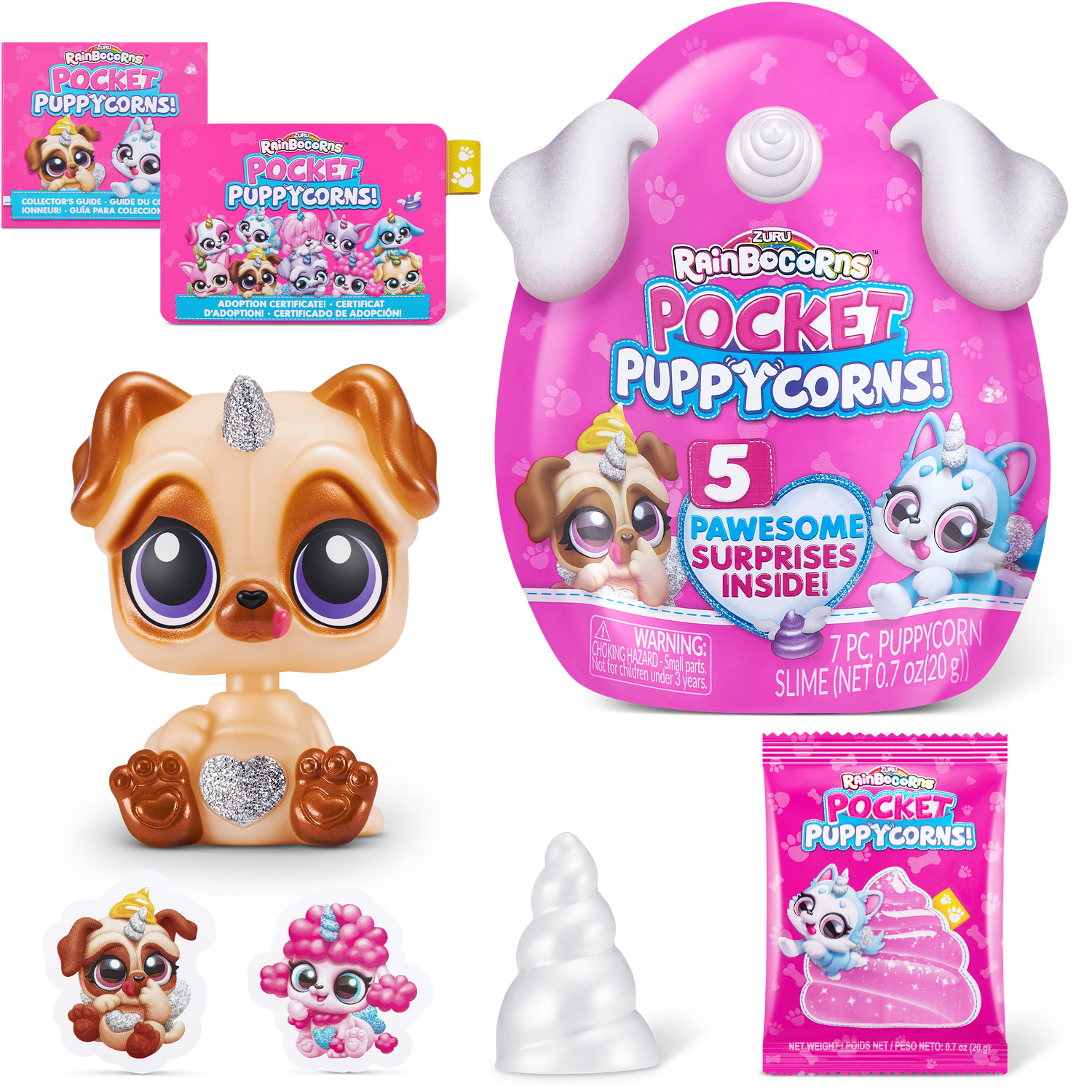 Rainbocorns Pocket Puppycorns - Pink Image 1