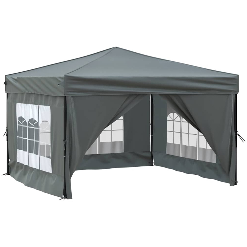 vidaXL 3 x 3m Anthracite Foldable Party Tent with Sidewalls Image 3