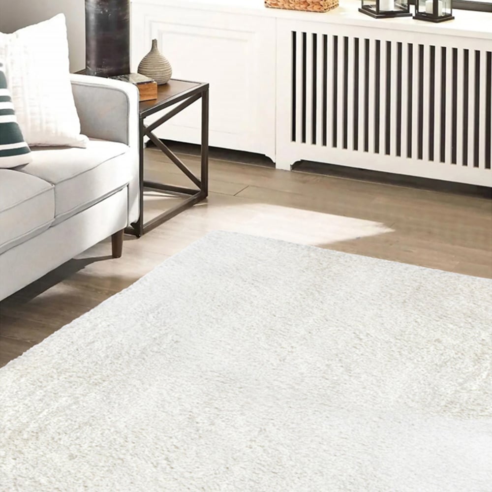 Homemaker Ivory Snug Plain Shaggy Rug 120 x 170cm Image 2