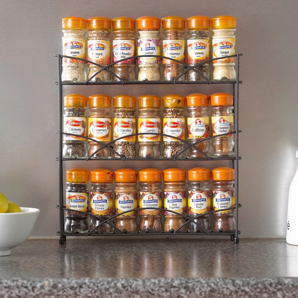 Neo Black Free Standing 3 Tier Table Top Spice Rack Image 2