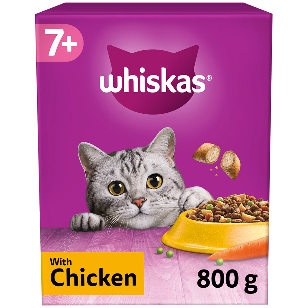 Whiskas Senior Chicken Flavour Dry Cat Food 800g Image 1
