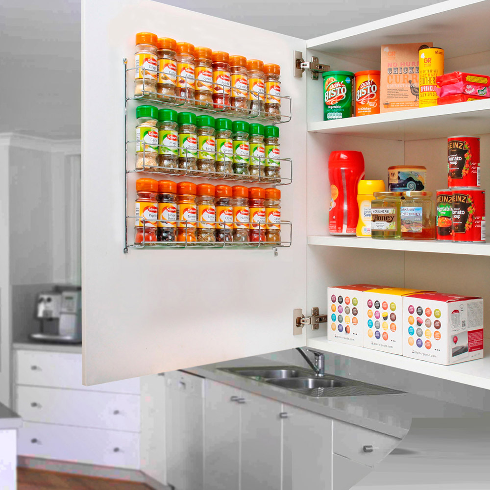 Neo 3 Tier Spice Rack For Kitchen Door Cupboard or Wall Image 2